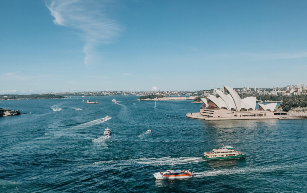 Landscape of Sydney Harbour and Sydney Opera House
