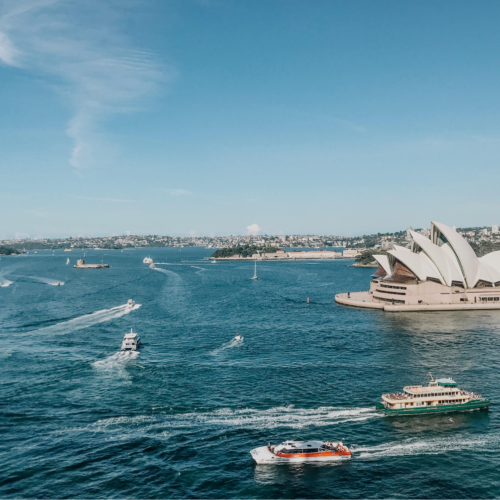 Landscape of Sydney Harbour and Sydney Opera House