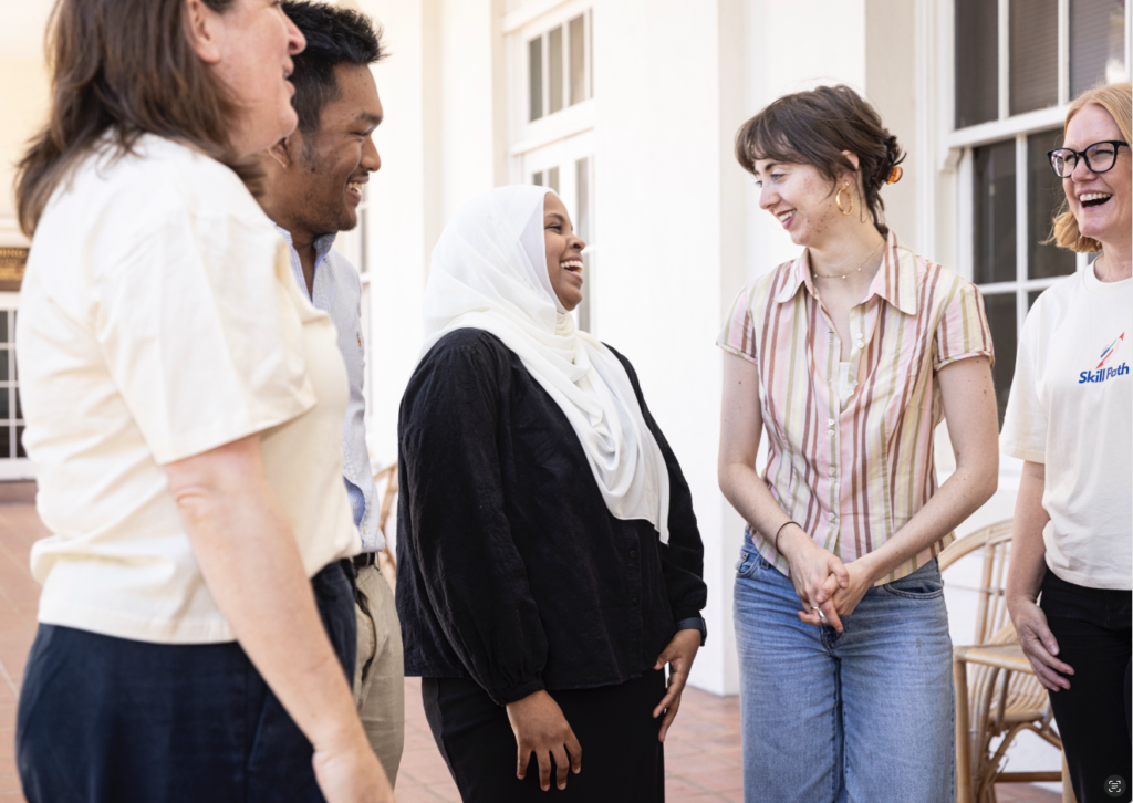Sumaia at University of Sydney talking to other students