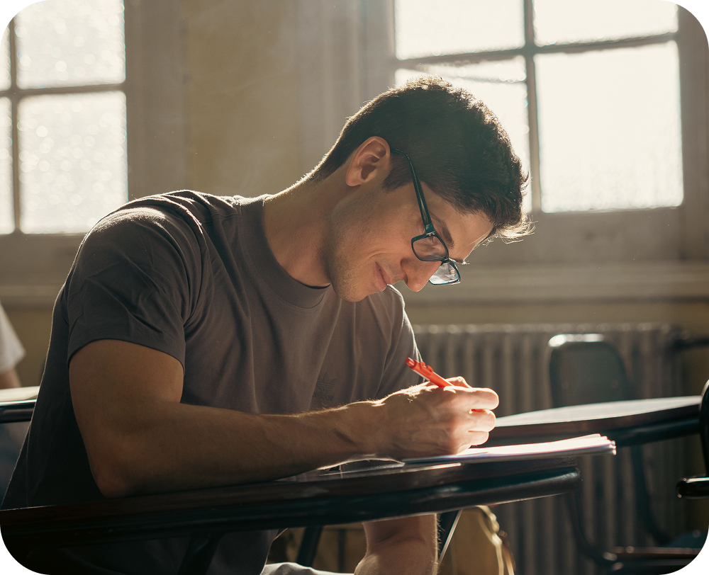 Student sitting exam